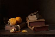 Henri Peyre & Catherine Auguste - nature morte avec orange et livre