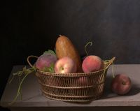 Henri Peyre & Catherine Auguste - Panier avec pêches et courge