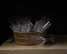 Henri Peyre - Petit panier de verres à la façon de Stoskopff